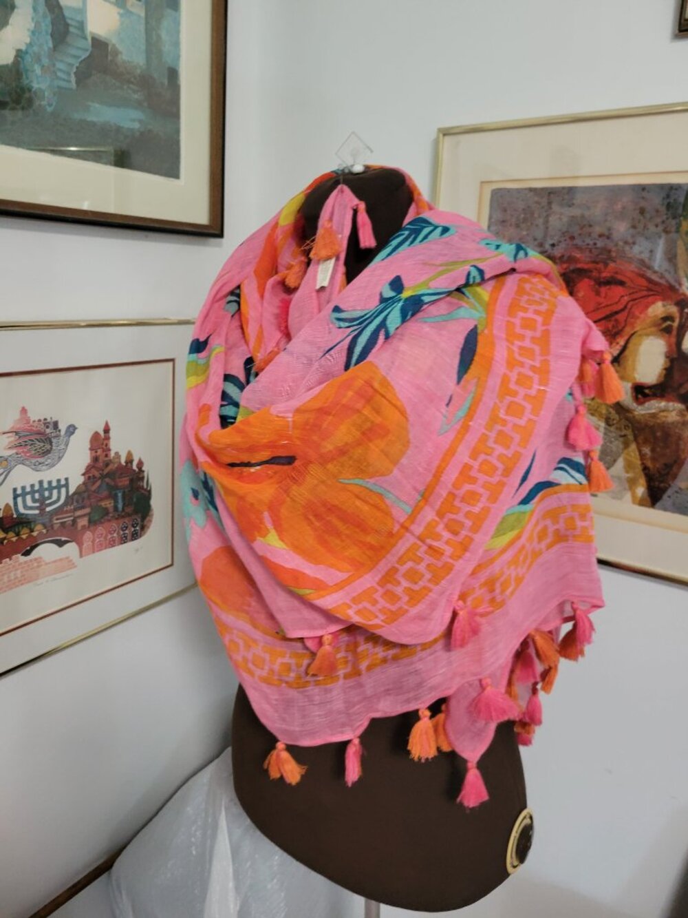 Spartina 449 Summer tassel Sarong or Scarf - Picture 4 of 4